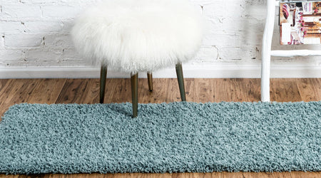 Plush Oasis Collection Area Rug - Serenity (Light Slate Blue)