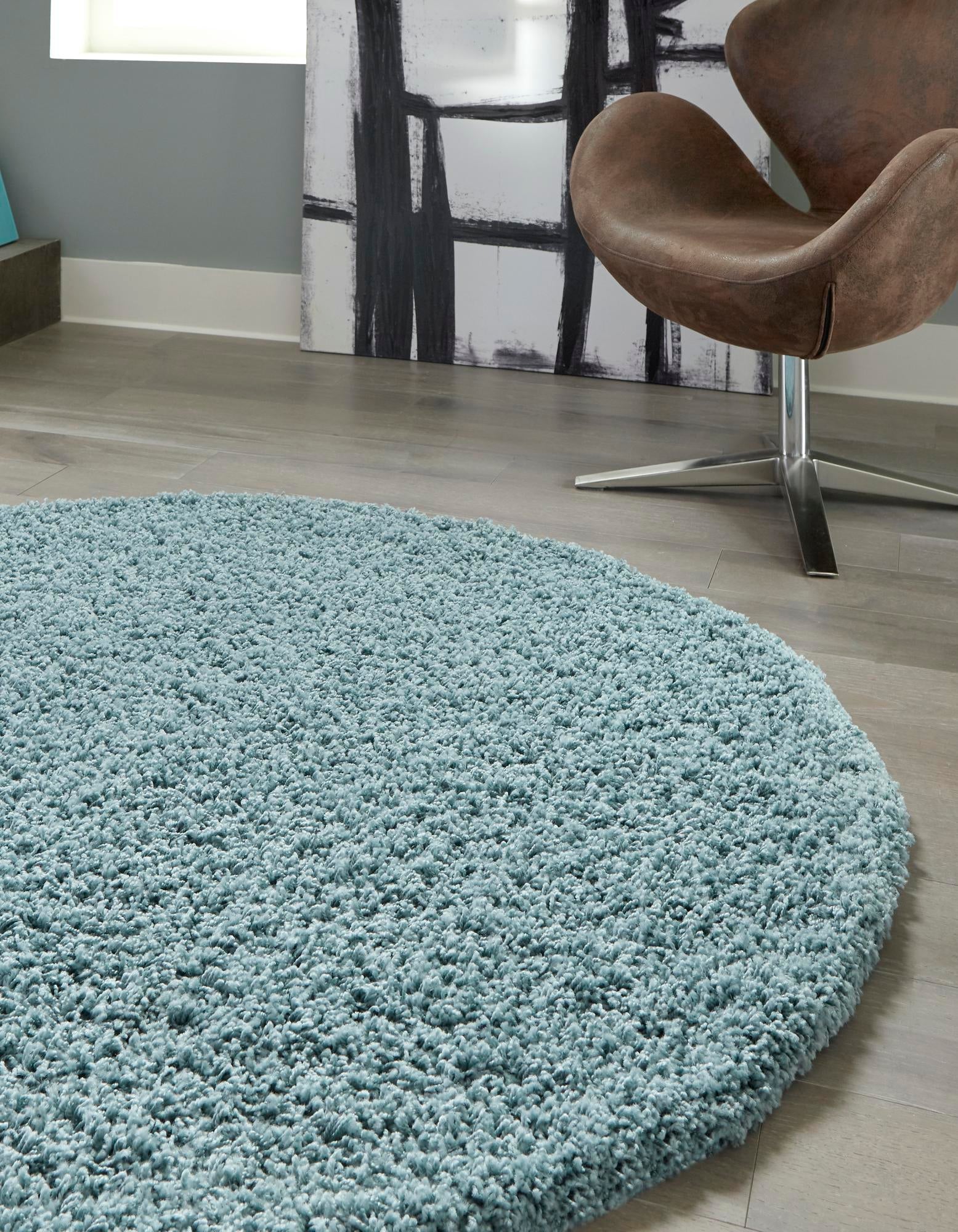 Plush Oasis Collection Area Rug - Serenity (Light Slate Blue)