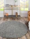 Plush Oasis Collection Area Rug - Serenity (Cloud Gray) Round Cloud Gray  lifestyle 9