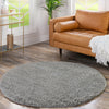 Plush Oasis Collection Area Rug - Serenity (Cloud Gray) Round Cloud Gray  lifestyle 41