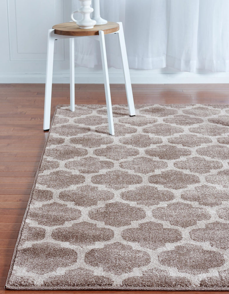 Lattice Gardens Collection Area Rug -  Bloomfield (Light Brown) Rectangle Light Brown  lifestyle 6