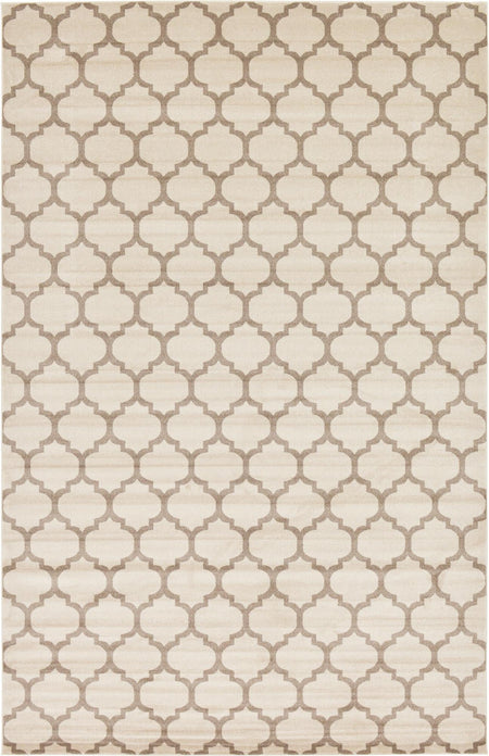 Lattice Gardens Collection Area Rug -  Bloomfield (Beige and Light Brown)