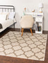 Lattice Gardens Collection Area Rug -  Bloomfield (Beige and Light Brown)