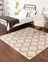 Lattice Gardens Collection Area Rug -  Bloomfield (Beige and Light Brown)