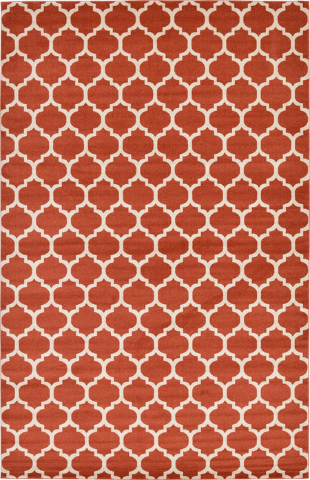 Lattice Gardens Collection Area Rug -  Bloomfield (Light Terracotta)