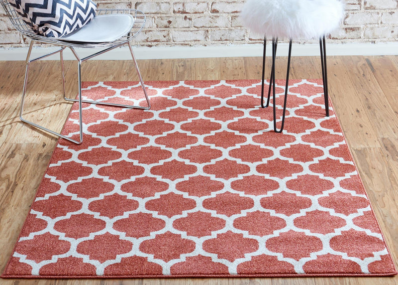 Lattice Gardens Collection Area Rug -  Bloomfield (Light Terracotta) Rectangle Light Terracotta  lifestyle 4