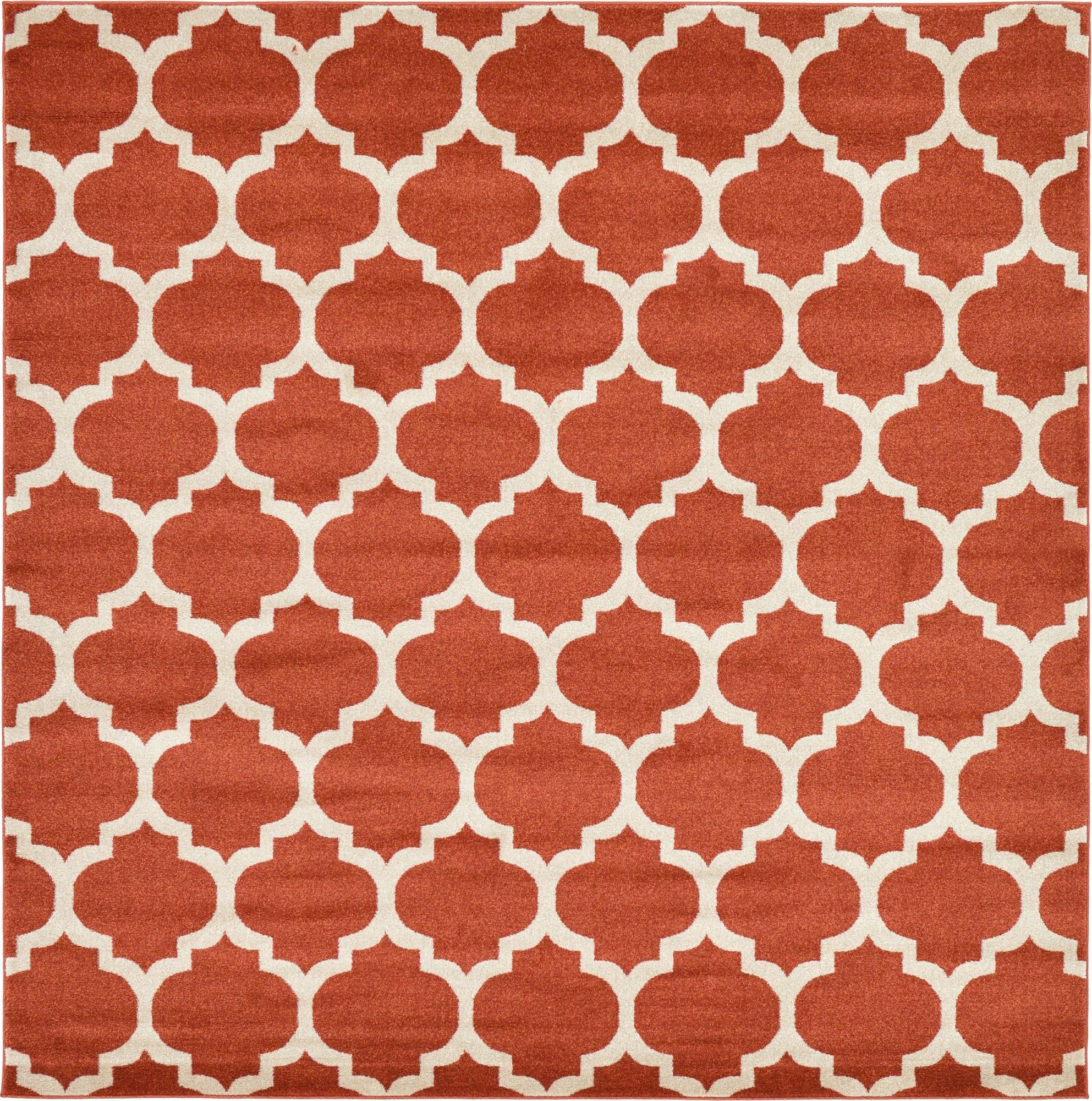 Lattice Gardens Collection Area Rug -  Bloomfield (Light Terracotta)