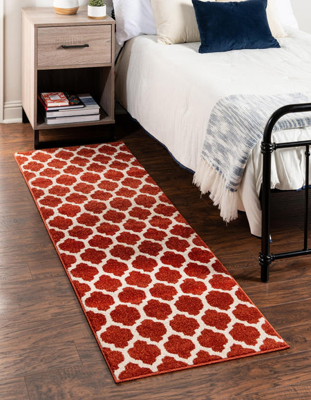 Lattice Gardens Collection Area Rug -  Bloomfield (Light Terracotta)