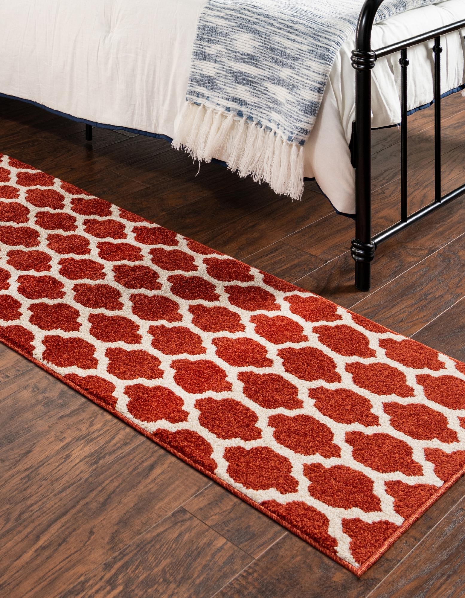 Lattice Gardens Collection Area Rug -  Bloomfield (Light Terracotta)