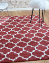 Lattice Gardens Collection Area Rug -  Bloomfield (Dark Terracotta) Rectangle Dark Terracotta  lifestyle 3