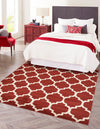 Lattice Gardens Collection Area Rug -  Bloomfield (Dark Terracotta) Square Dark Terracotta  lifestyle 22