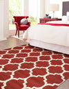 Lattice Gardens Collection Area Rug -  Bloomfield (Dark Terracotta) Square Dark Terracotta  lifestyle 28