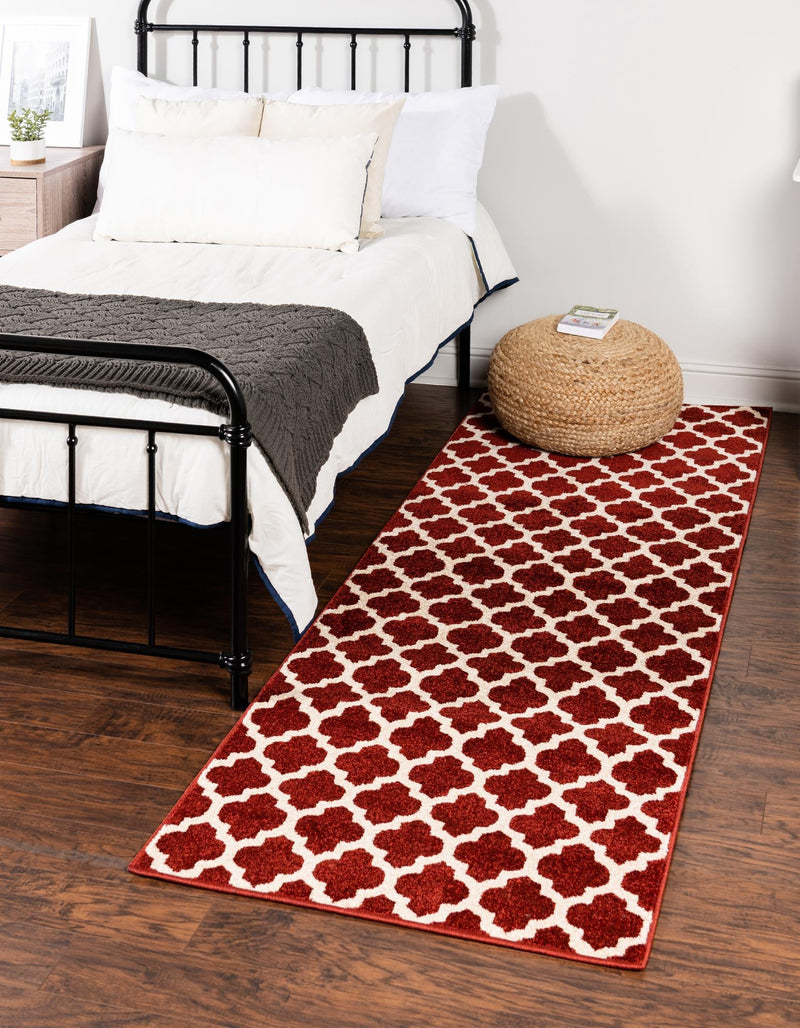 Lattice Gardens Collection Area Rug -  Bloomfield (Dark Terracotta) Runner Dark Terracotta  lifestyle 21