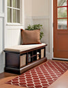 Lattice Gardens Collection Area Rug -  Bloomfield (Dark Terracotta) Runner Dark Terracotta  lifestyle 34