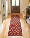 Lattice Gardens Collection Area Rug -  Bloomfield (Dark Terracotta) Runner Dark Terracotta  lifestyle 52