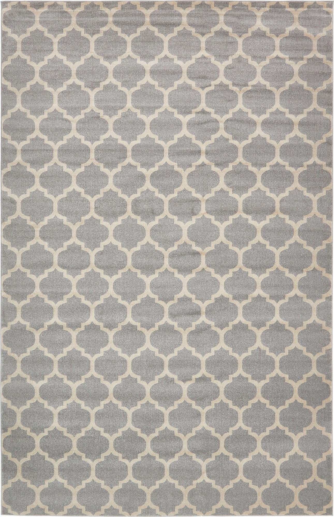 Lattice Gardens Collection Area Rug -  Bloomfield (Light Gray)