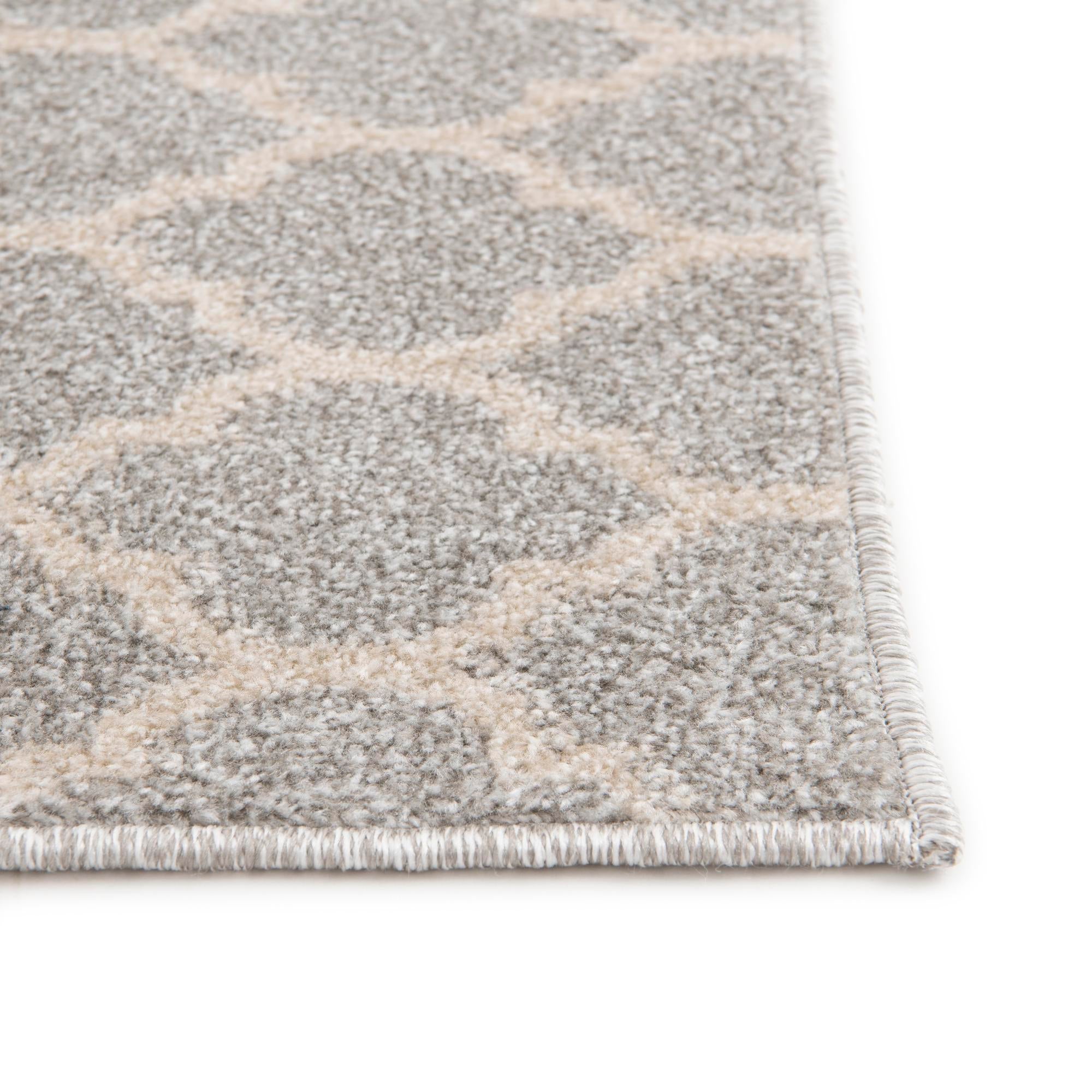 Lattice Gardens Collection Area Rug -  Bloomfield (Light Gray)