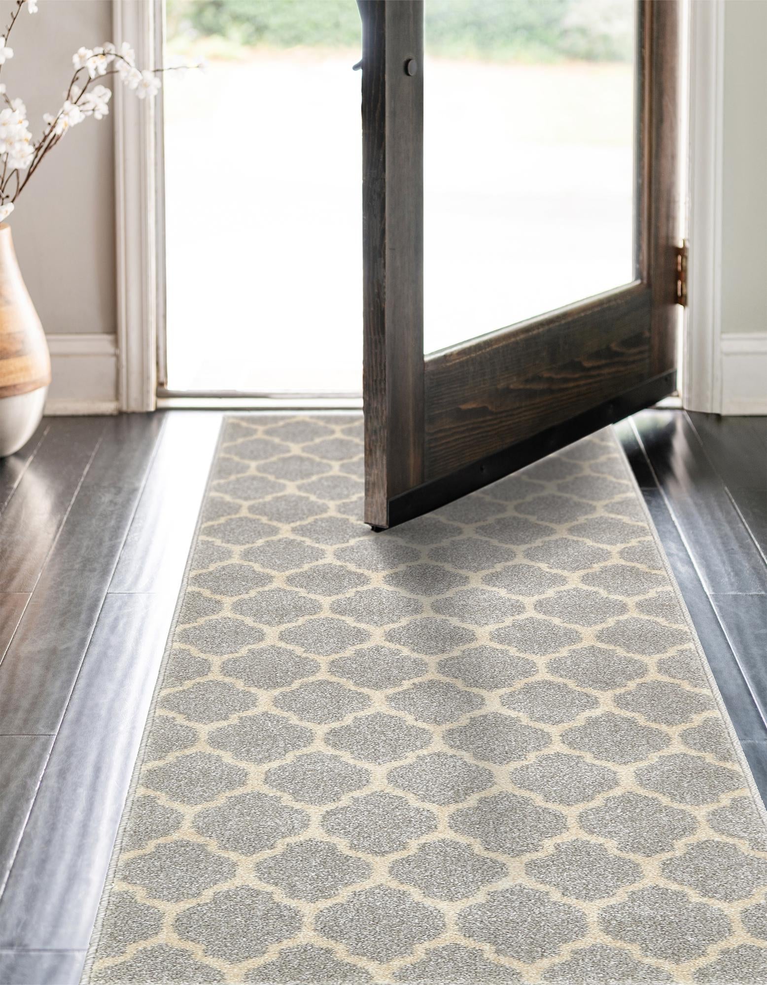 Lattice Gardens Collection Area Rug -  Bloomfield (Light Gray)