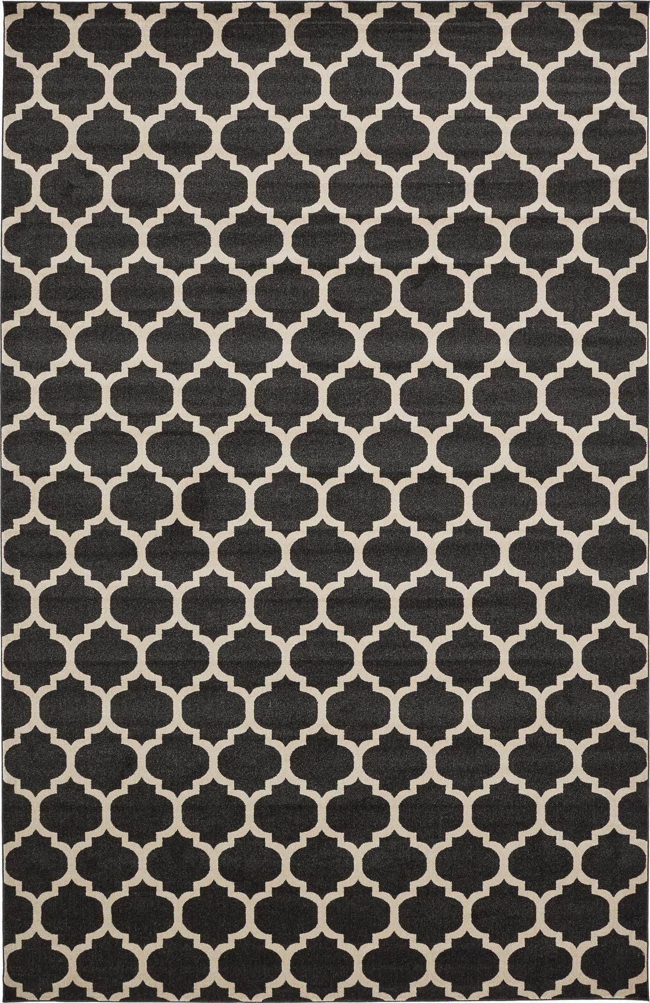 Lattice Gardens Collection Area Rug -  Bloomfield (Black)