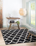 Lattice Gardens Collection Area Rug -  Bloomfield (Black)