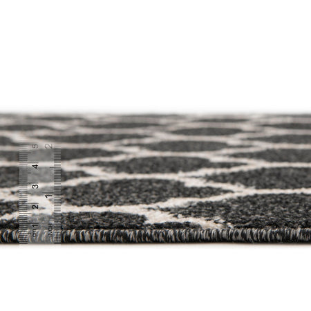 Lattice Gardens Collection Area Rug -  Bloomfield (Black)