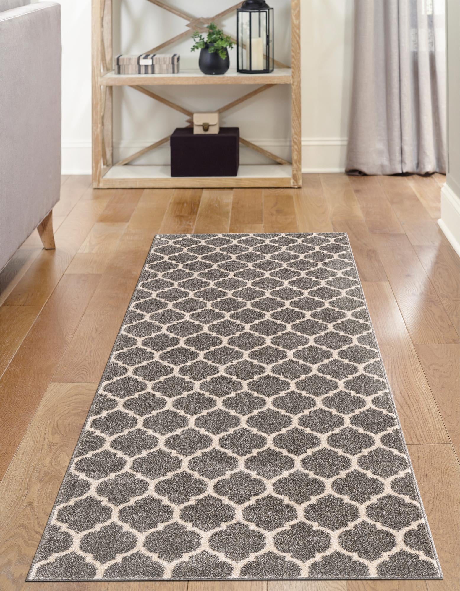 Lattice Gardens Collection Area Rug -  Bloomfield (Dark Gray)