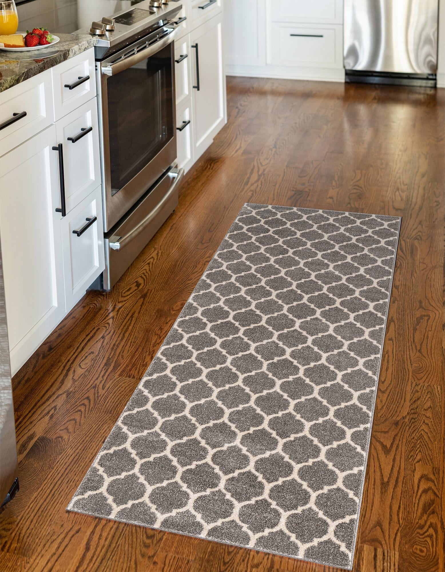 Lattice Gardens Collection Area Rug -  Bloomfield (Dark Gray)