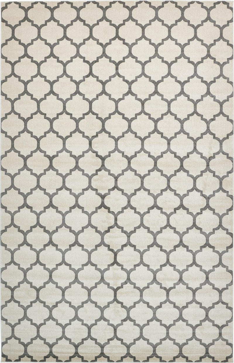 Lattice Gardens Collection Area Rug -  Bloomfield (Beige and Gray) Rectangular Beige and Gray  lifestyle 24