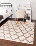 Lattice Gardens Collection Area Rug -  Bloomfield (Beige and Gray)