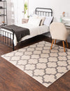 Lattice Gardens Collection Area Rug -  Bloomfield (Beige and Gray) Square Beige and Gray  lifestyle 35