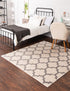 Lattice Gardens Collection Area Rug -  Bloomfield (Beige and Gray)