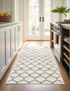 Lattice Gardens Collection Area Rug -  Bloomfield (Beige and Gray) Runner Beige and Gray  lifestyle 42