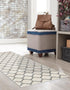 Lattice Gardens Collection Area Rug -  Bloomfield (Beige and Gray)