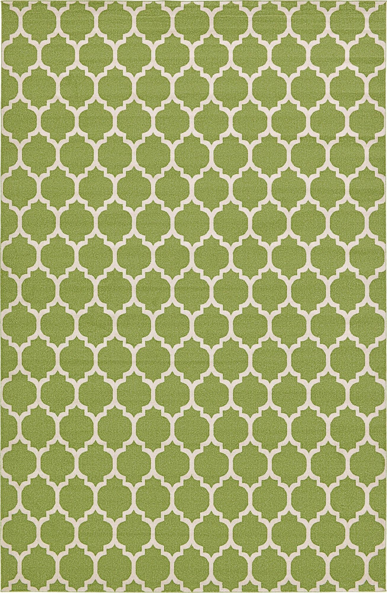 Lattice Gardens Collection Area Rug -  Bloomfield (Light Green)