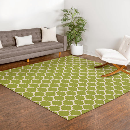 Lattice Gardens Collection Area Rug -  Bloomfield (Light Green)