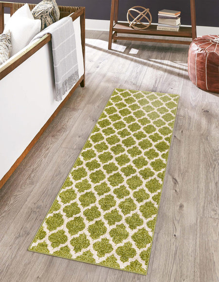 Lattice Gardens Collection Area Rug -  Bloomfield (Light Green)