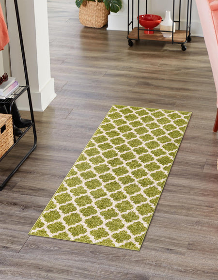 Lattice Gardens Collection Area Rug -  Bloomfield (Light Green)