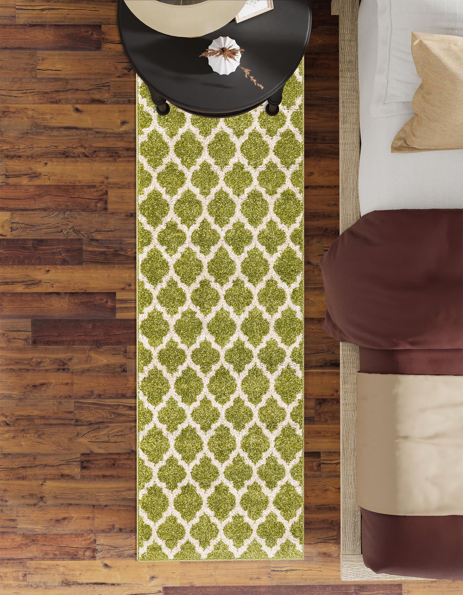 Lattice Gardens Collection Area Rug -  Bloomfield (Light Green)