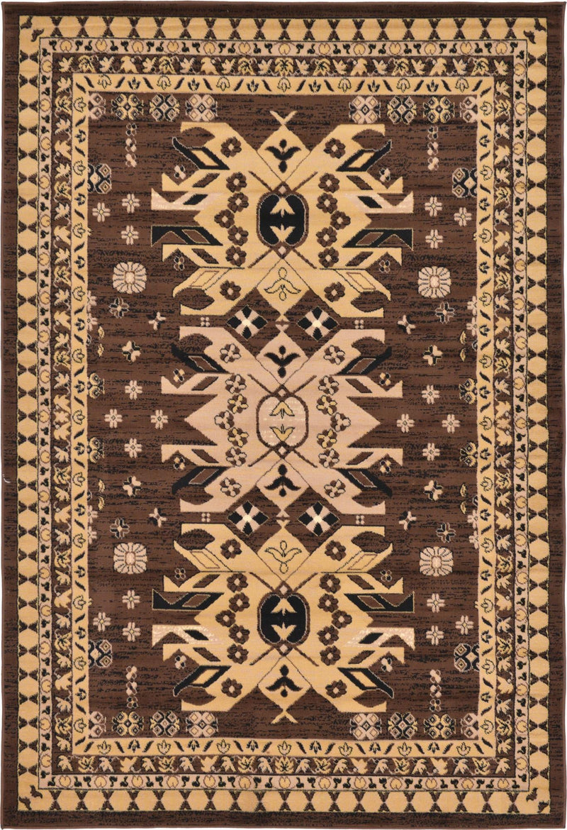 Tabriz Tapestries Collection Area Rug - Azerbaijan (Brown) Rectangle Brown Main