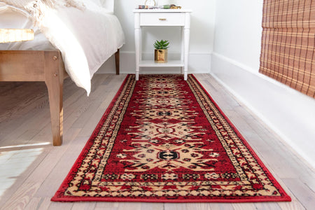 Tabriz Tapestries Collection Area Rug - Azerbaijan (Red)