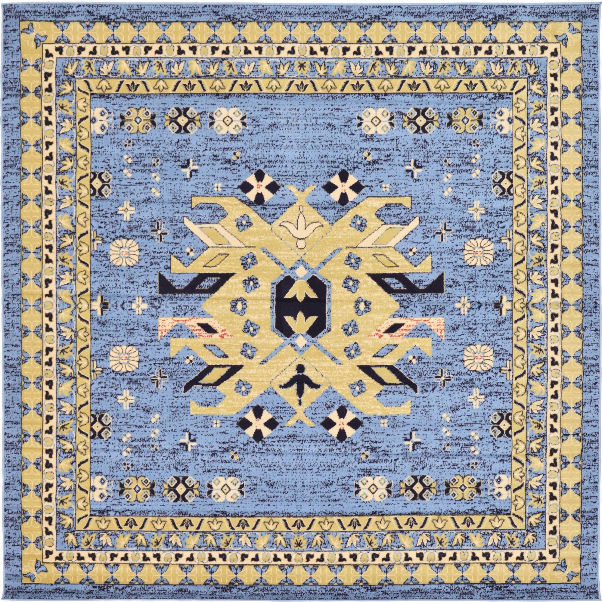 Tabriz Tapestries Collection Area Rug - Azerbaijan (Light Blue)