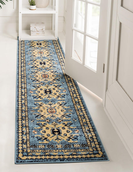 Tabriz Tapestries Collection Area Rug - Azerbaijan (Light Blue)