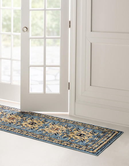 Tabriz Tapestries Collection Area Rug - Azerbaijan (Light Blue)