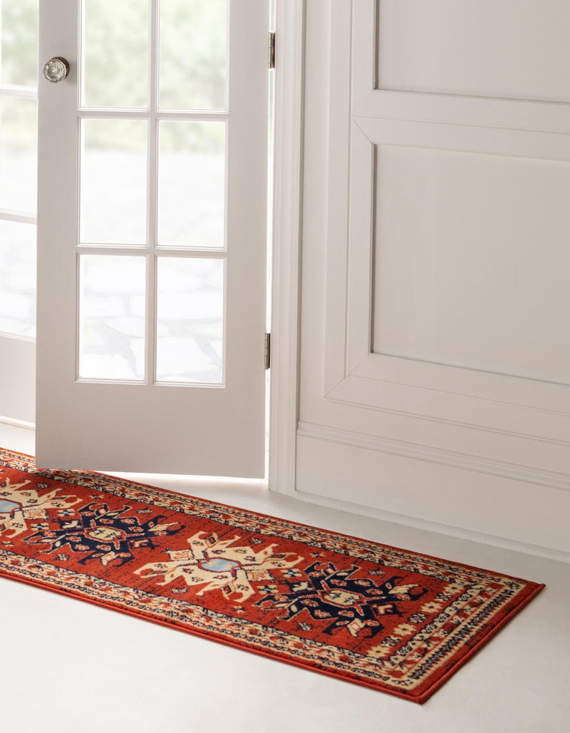 Tabriz Tapestries Collection Area Rug - Azerbaijan (Terracotta) Runner Terracotta  lifestyle 24