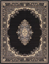 Tabriz Tapestry Collection Area Rug - Azerbaijan (Black) Rectangle Black Main