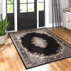 Tabriz Tapestry Collection Area Rug - Azerbaijan (Black) Rectangle Black  lifestyle 16