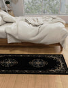 Tabriz Tapestry Collection Area Rug - Azerbaijan (Black) Runner Black  lifestyle 35