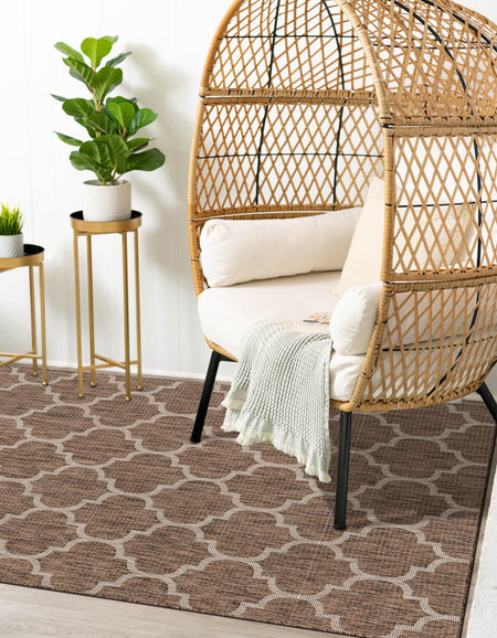 Seaside Lattice Collection Area Rug - Arbor (Brown)