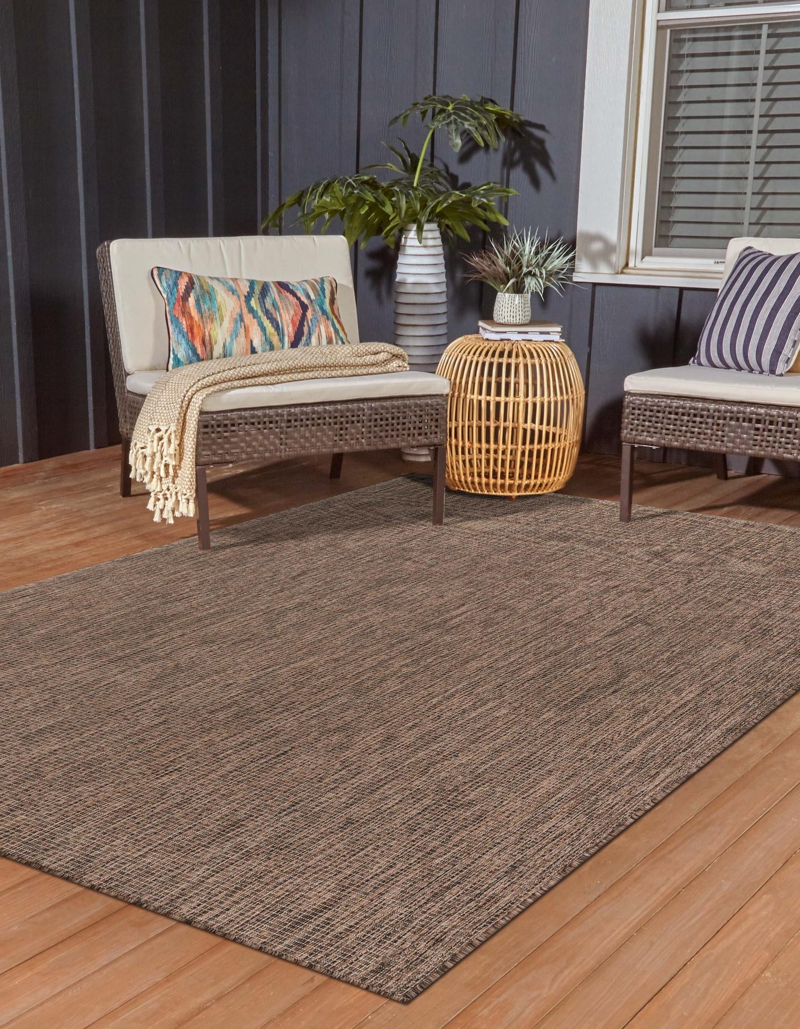 Seaside Serenity Collection Area Rug - Veranda (Light Brown)