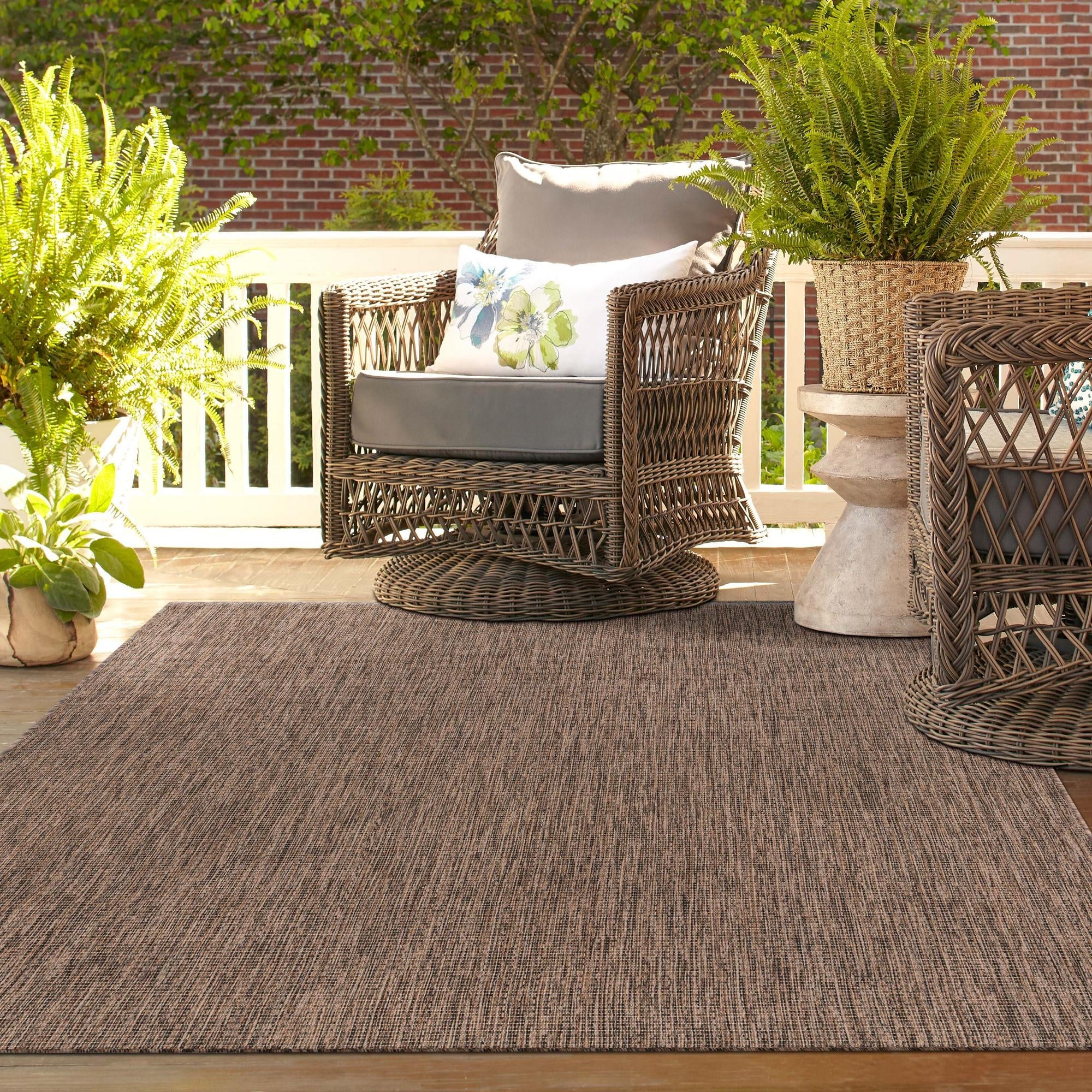 Seaside Serenity Collection Area Rug - Veranda (Light Brown)